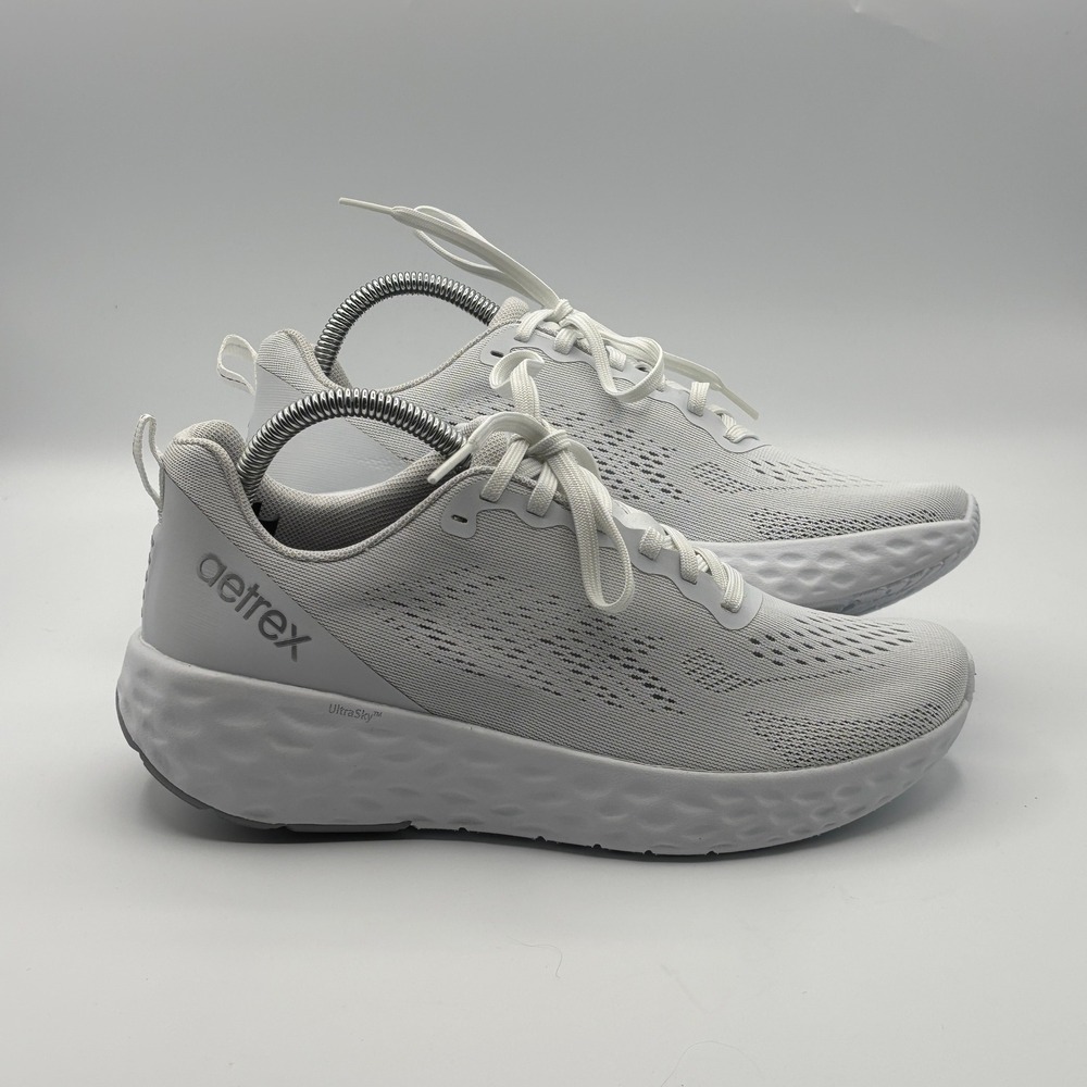 Aetrex Danika Sneaker Women 9.5 White UltraSky Athletic Orthopedic Walking Shoe